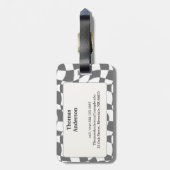 Monochrome, Shaken Pattern in Gray, Ska Gepäckanhänger (Rückseite vertikal)