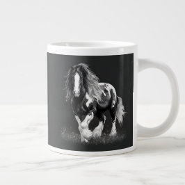 Monochrome Sinti und Roma Cob Horse Jumbo-Tasse