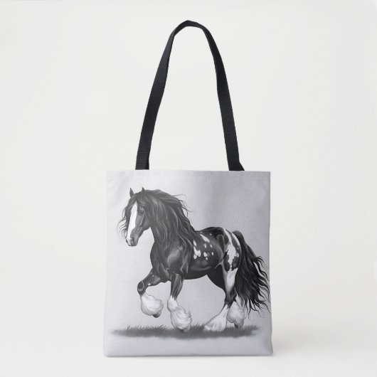 Monochrome Sinti und Roma Vanner Pferd Tasche (Vorderseite)
