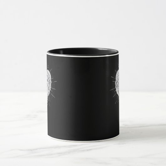 Monochrome Skeletthand mit Herz-Klassik Tasse (Zentrum)