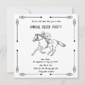 Monochrome Sketch Annual Derby Party Invitation Einladung (Vorderseite)
