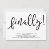 Monochrome Skriptschlussbeteiligungspartei Einladung (Vorderseite)