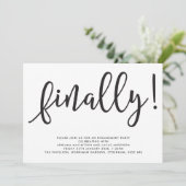 Monochrome Skriptschlussbeteiligungspartei Einladung (Stehend Vorderseite)