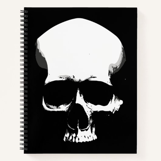 Monochrome Skull Art Notizblock (Vorderseite)