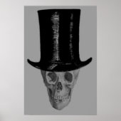 Monochrome Skull Top Hat Poster (Vorne)