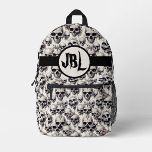 Monochrome Skulls Bedruckter Rucksack