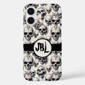 Monochrome Skulls Case-Mate iPhone Hülle (Rückseite)