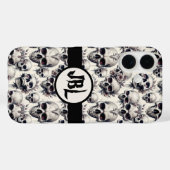 Monochrome Skulls Case-Mate iPhone Hülle (Rückseite (Horizontal))