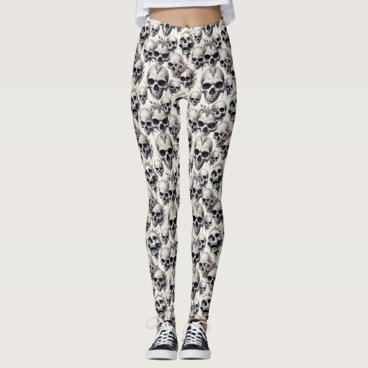 Monochrome Skulls Leggings (Vorderseite)