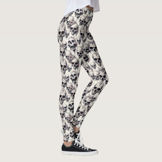Monochrome Skulls Leggings (Rechts)