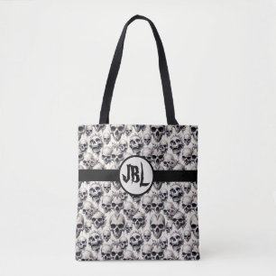 Monochrome Skulls Tasche
