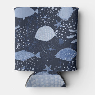 Monochrome sleeping fishes, dark pattern. dosenkühler