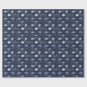 Monochrome sleeping fishes, dark pattern. geschenkpapier (Flach)