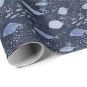 Monochrome sleeping fishes, dark pattern. geschenkpapier (Rolleneckpunkt)