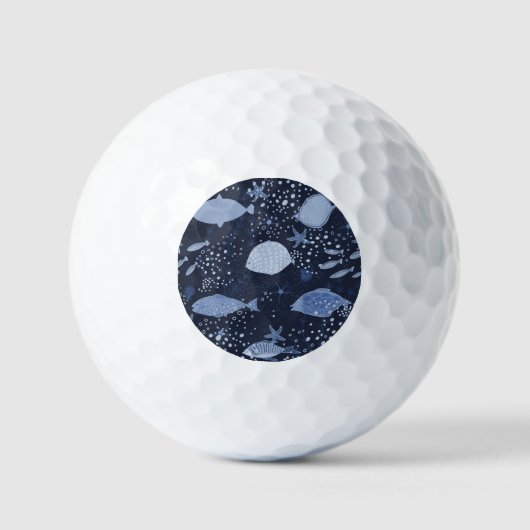 Monochrome sleeping fishes, dark pattern. golfball (Vorderseite)