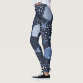 Monochrome sleeping fishes, dark pattern. leggings (Links)