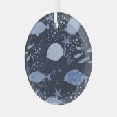 Monochrome sleeping fishes, dark pattern. ornament aus glas (Vorderseite links)