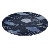 Monochrome sleeping fishes, dark pattern. schneidebrett (Ecke)