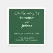 Monochrome Smaragdgrüne Hochzeitspapiere Serviette (Vorderseite)