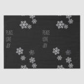 Monochrome Snowflake Weihnachtsmuster mit Skript Seidenpapier (Vorderseite)
