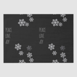 Monochrome Snowflake Weihnachtsmuster mit Skript Seidenpapier