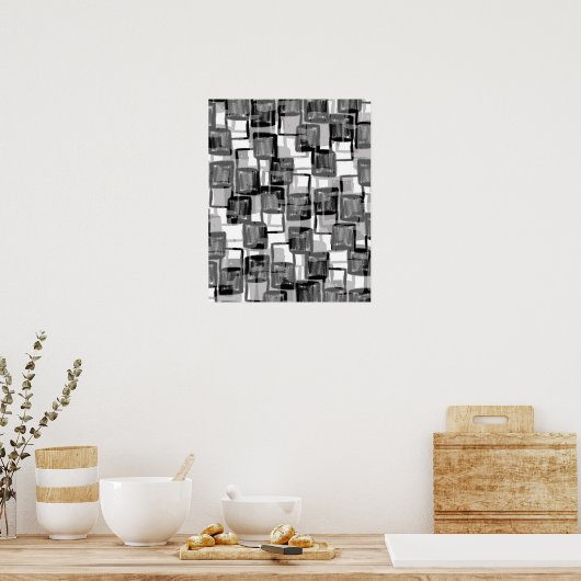 Monochrome Squares Poster (Küche)