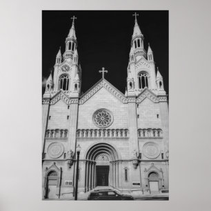 Monochrome St. Peter und Paul Kirche San Francisco Poster
