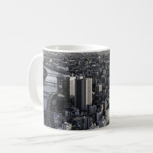 Monochrome Stadtatmosphäre Kaffeetasse (Vorderseite Links)
