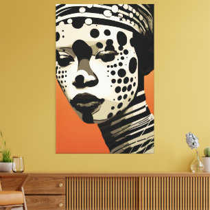 Monochrome Stammfrauen Portrait Art Leinwanddruck