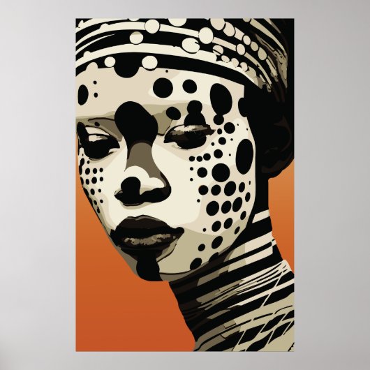 Monochrome Stammfrauen Portrait Art Poster (Vorne)