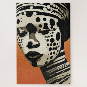 Monochrome Stammfrauen Portrait Art Puzzle