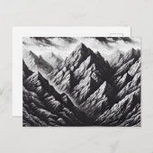 Monochrome Steinmauer mit rauer Bergstruktur Postkarte (Vorne/Hinten)