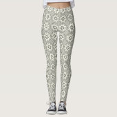 Monochrome Sterne und Punkte Leggings (Vorderseite)