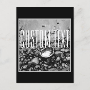 MONOCHROME STRAND FOTO MUSCHEL STEINE SAND CUSTOM POSTKARTE