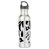Monochrome Surrealismus: Animate Gothic Design Edelstahlflasche (Rückseite)