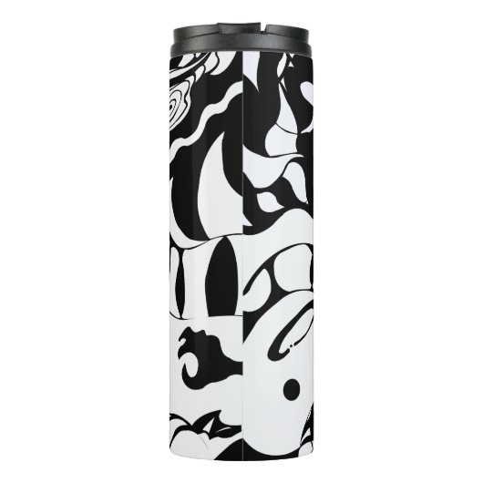 Monochrome Surrealismus: Animate Gothic Design Thermosbecher (Rückseite)