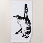 Monochrome Tabby-Klarheit Strandtuch (Vorderseite)