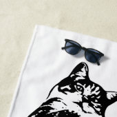 Monochrome Tabby-Linien Strandtuch (Beispiel)
