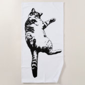 Monochrome Tabby-Linien Strandtuch (Vorderseite)