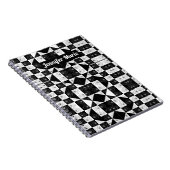 Monochrome Tafel mit Blumendreiecken, Monogramm Notizblock (Rechte Seite)