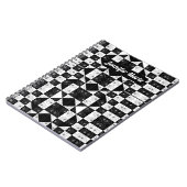 Monochrome Tafel mit Blumendreiecken, Monogramm Notizblock (Linke Seite)