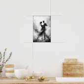 Monochrome Tango-Embrace in Motion Poster (Küche)