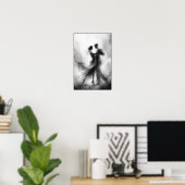 Monochrome Tango-Embrace in Motion Poster (Heimbüro)