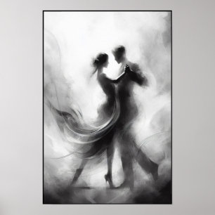 Monochrome Tango-Embrace in Motion Poster