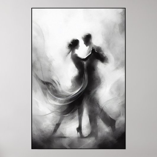Monochrome Tango-Embrace in Motion Poster (Vorne)