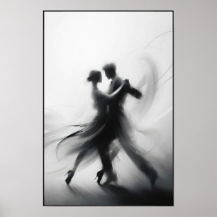 Monochrome Tango-Embrace in Motion Poster