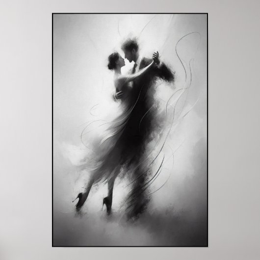Monochrome Tango-Embrace in Motion Poster (Vorne)