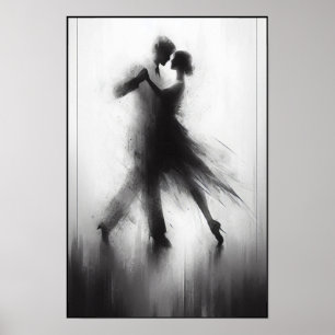 Monochrome Tango-Embrace in Motion Poster