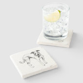 Monochrome Terrier Mix Drink Untersetzer (Seitenansicht)