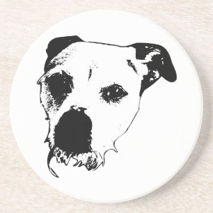 Monochrome Terrier Mix Nah-Up-Untersetzer Getränkeuntersetzer